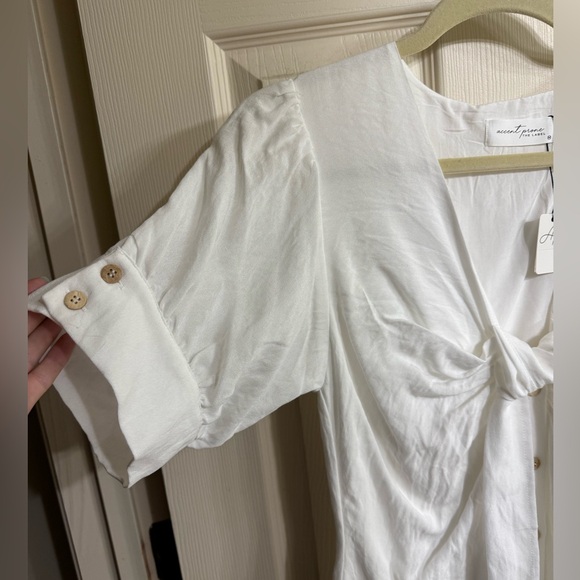 NWT, Accent Prone white button down dress, size M - Picture 5 of 9